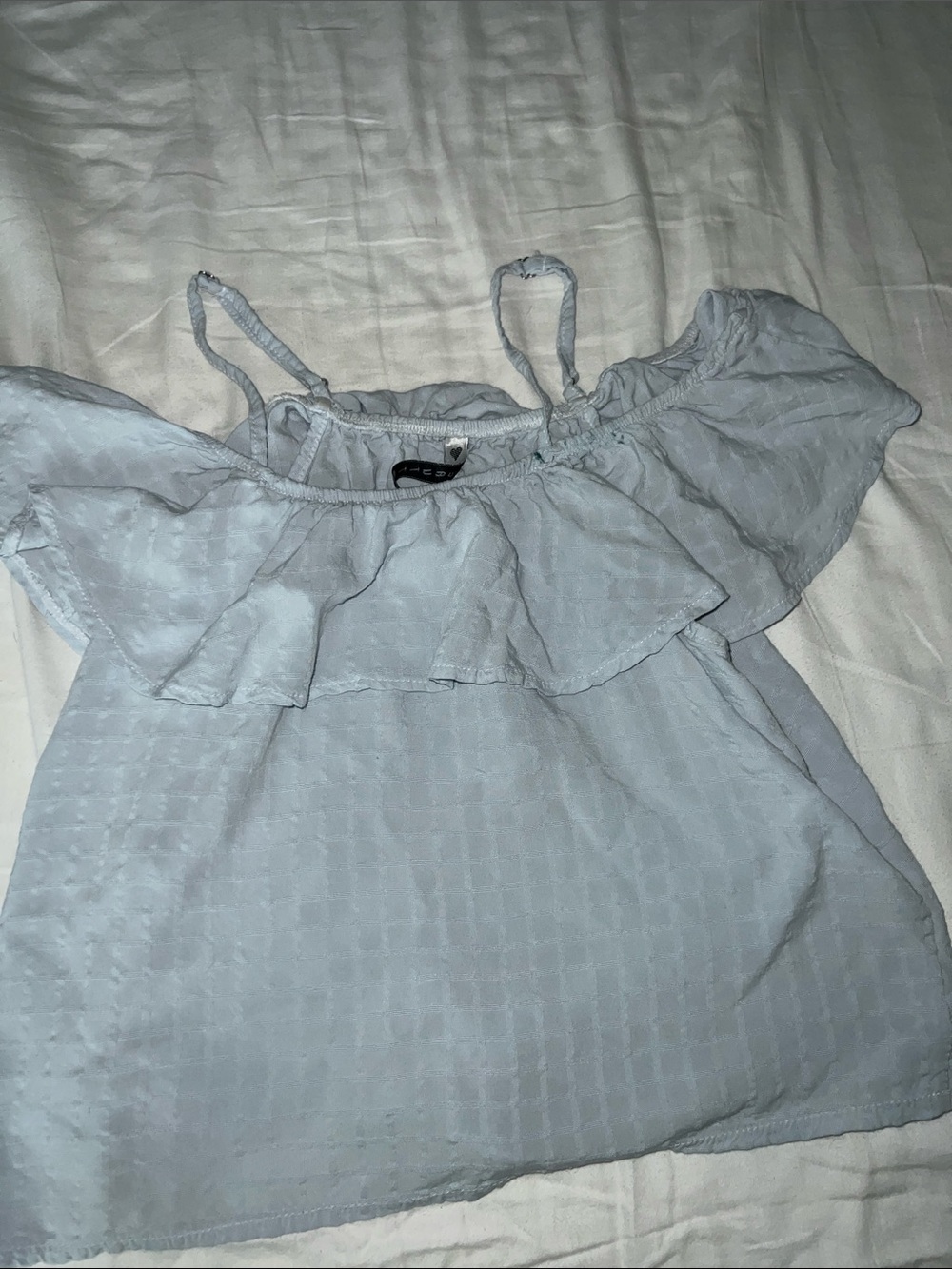 Light Blue Ruffle Off-Shoulder Camisole - Women's Top